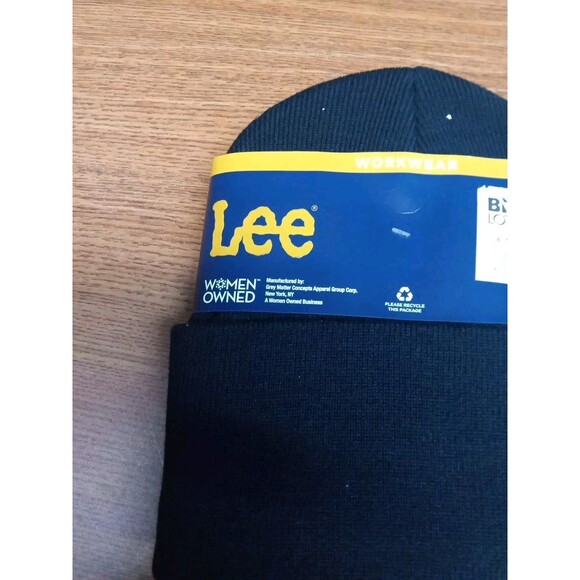 Lee Workwear 2 Pack Black and Tan Knit Beanie One Size - Picture 3 of 3
